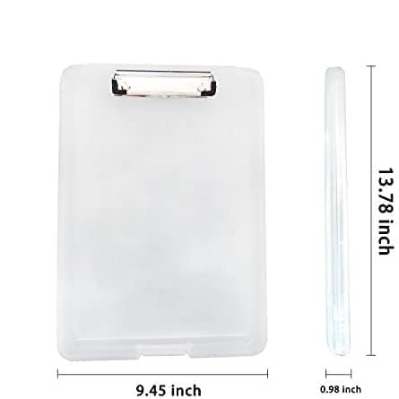 Clipboard with Storage Case | A4 Plastic Writing Pad & Document File Holder | Portable Clip Pad for Students, Teachers, Nurses & Office Use