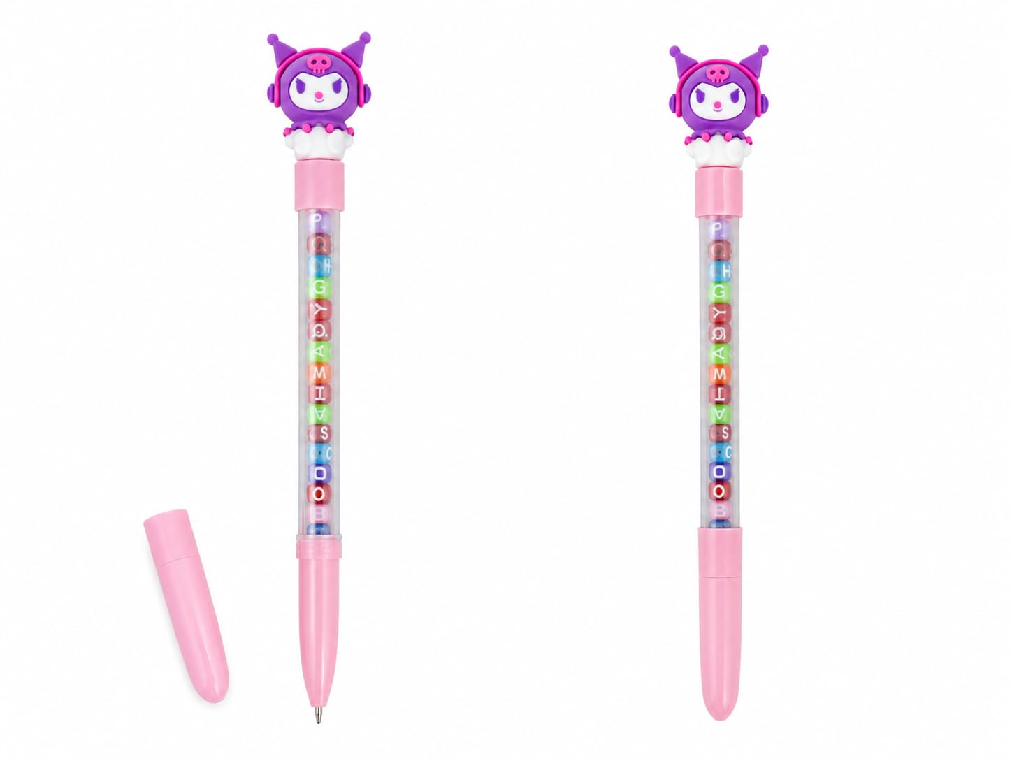 Cute Kawaii Spiral Notebook or Diary & Alphabet Bead Pen Gift Set for Girls Age 5-12 Years | Weekly Planner Memo Pad with Cartoon Design | School Stationery Supplies, Birthday Return Gift for Kids| by PokuPop