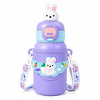 Kids Stainless Steel Water Bottle, Lavender Lulu Bunny | 450ml