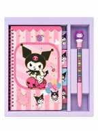 Cute Kawaii Spiral Notebook or Diary & Alphabet Bead Pen Gift Set for Girls Age 5-12 Years | Weekly Planner Memo Pad with Cartoon Design | School Stationery Supplies, Birthday Return Gift for Kids| by PokuPop