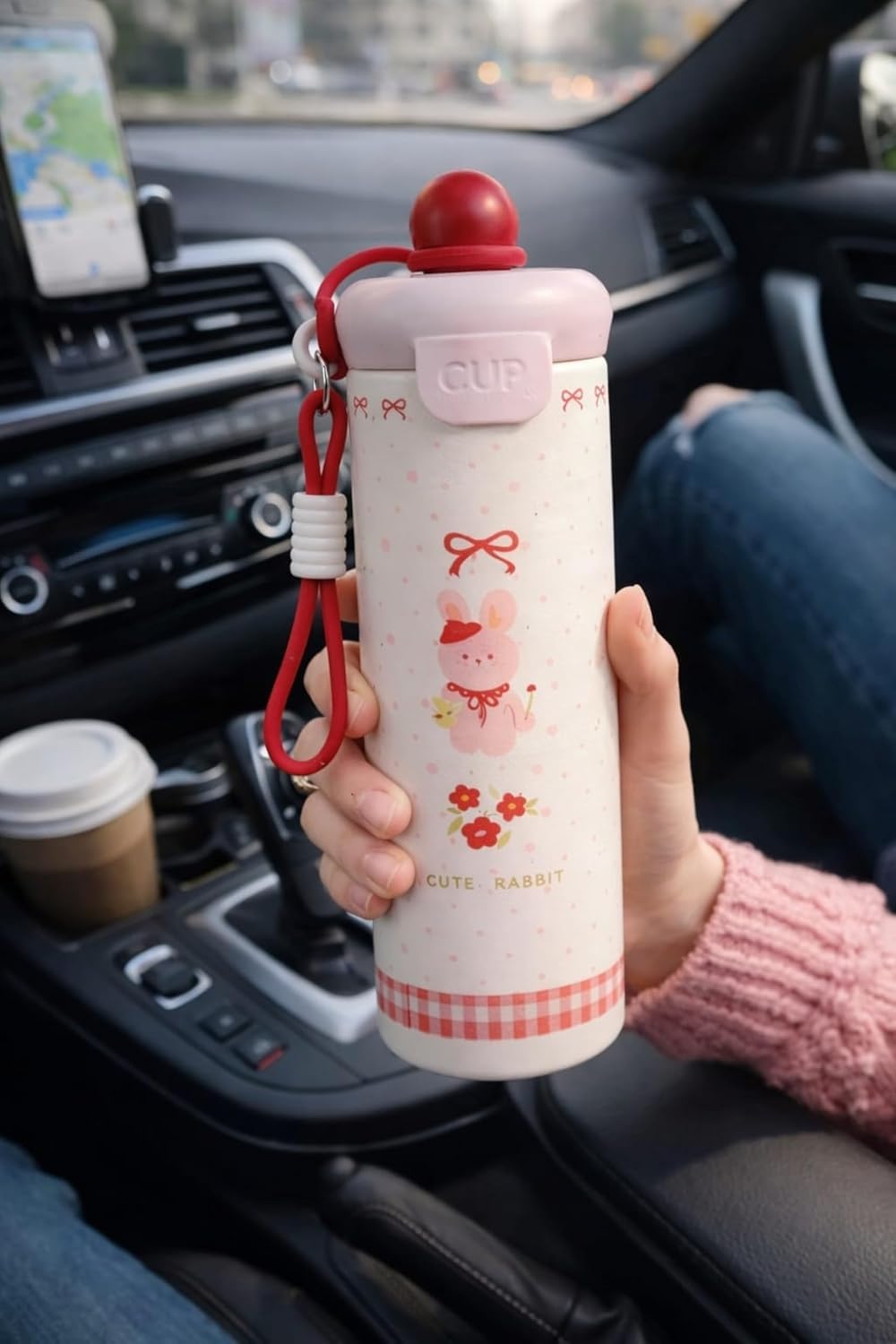 Stainless Steel Water Bottle with Twin Lid (Sip & Gulp) | BPA Free, Leakproof Single Wall Steel Bottle with Carry Handle | Gym, School, Office & Travel Bottle for Kids (Red)