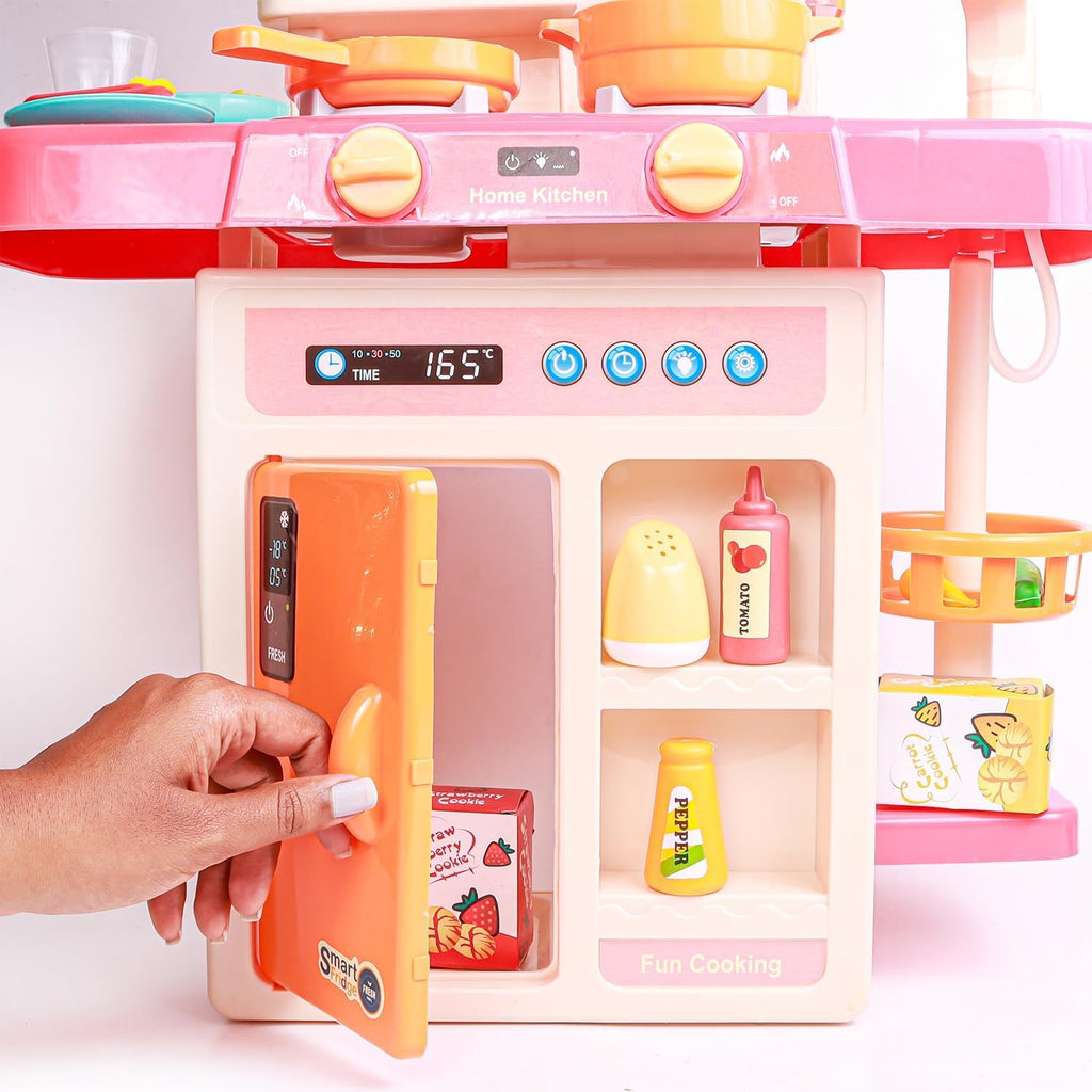 42 pcs Modern Kitchen Set Montessori Play for Kids with Cooking Accessories, Pretend Play Stove, Sink, Oven & Storage Shelves, Interactive Learning Toy for Toddlers, Boys & Girls Ages 3-8 Years