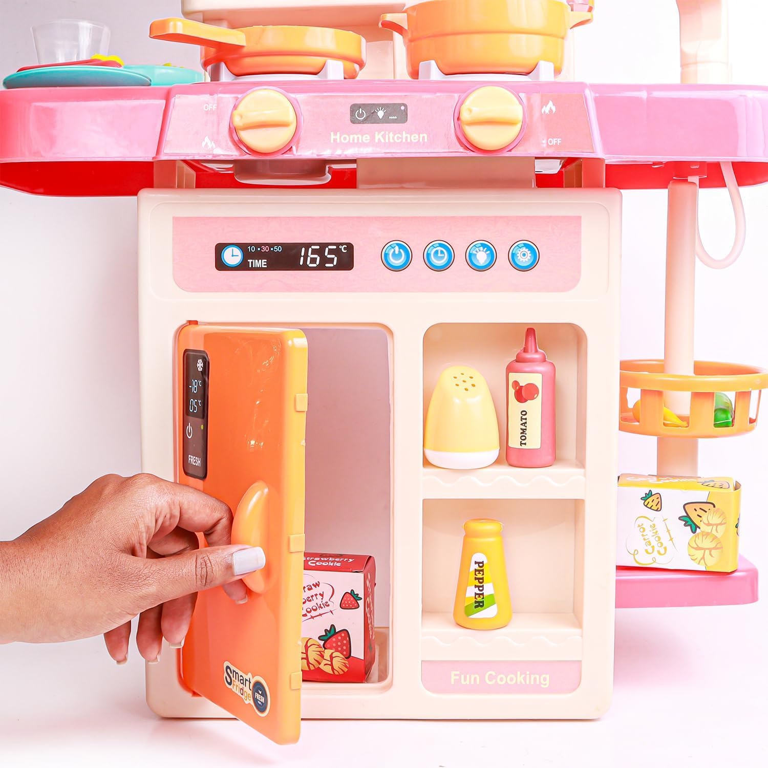 42 pcs Modern Kitchen Set Montessori Play for Kids with Cooking Accessories, Pretend Play Stove, Sink, Oven & Storage Shelves, Interactive Learning Toy for Toddlers, Boys & Girls Ages 3-8 Years