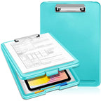 Clipboard with Storage Case | A4 Plastic Writing Pad & Document File Holder | Portable Clip Pad for Students, Teachers, Nurses & Office Use