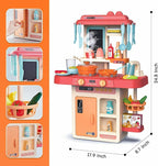 42 pcs Modern Kitchen Set Montessori Play for Kids with Cooking Accessories, Pretend Play Stove, Sink, Oven & Storage Shelves, Interactive Learning Toy for Toddlers, Boys & Girls Ages 3-8 Years