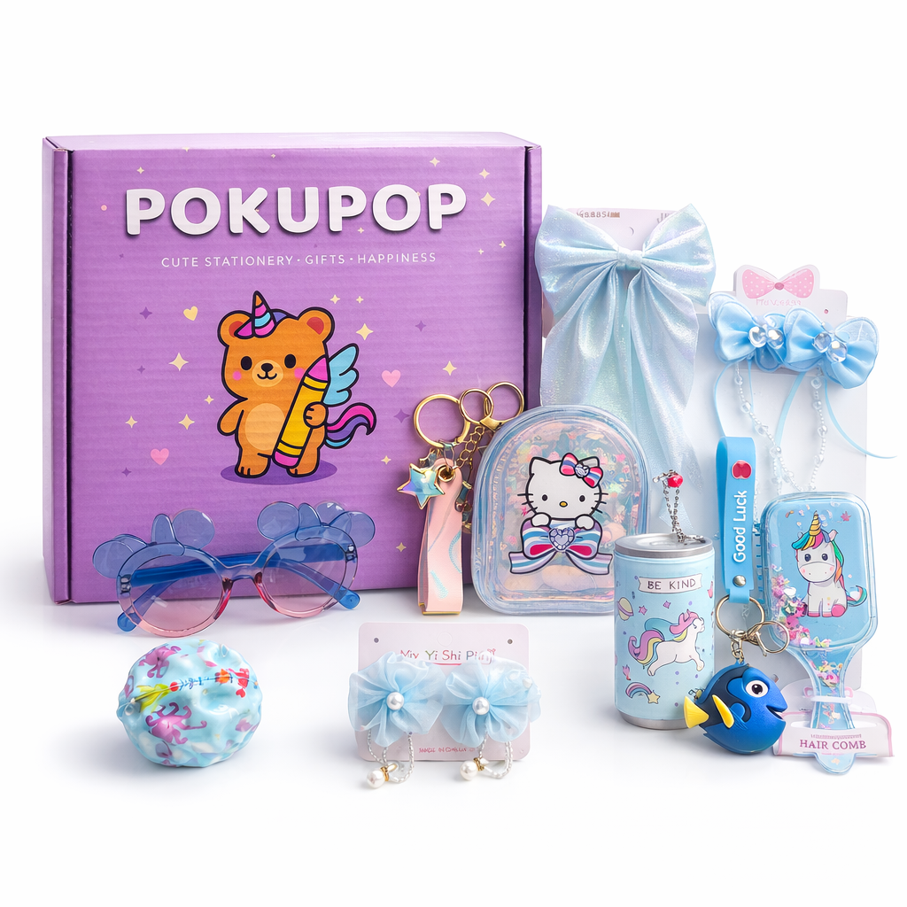 PokuPop Blue Celebration Hamper for Girls | Elegant Birthday Party Return Gift Box