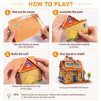 PokuPop 3D Puzzle House Kit for Kids 5+ | DIY Miniature Villa Building Toy for School Projects, STEM Learning & Craft Activities