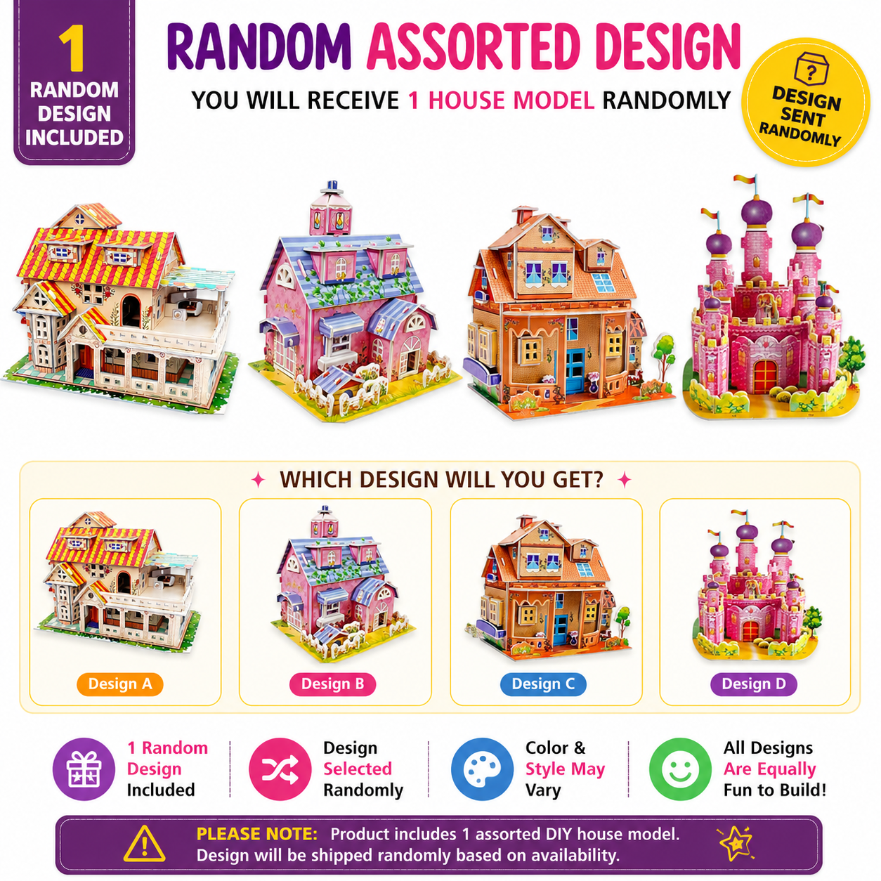 PokuPop 3D Puzzle House Kit for Kids 5+ | DIY Miniature Villa Building Toy for School Projects, STEM Learning & Craft Activities