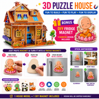 PokuPop 3D Puzzle House Kit for Kids 5+ | DIY Miniature Villa Building Toy for School Projects, STEM Learning & Craft Activities