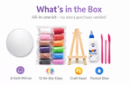 DIY Clay Mirror Kit for Kids | 6-Inch Craft Mirror with Easel | Creative Gift & Activity Kit