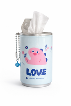PokuPop Bon Voyage Dino Mini Wet Wipes Can (30 pcs) – Reusable Travel Tissue Can for Kids | Portable Pocket Wipes Dispenser for School, Car, Diaper Bag & Return Gifts