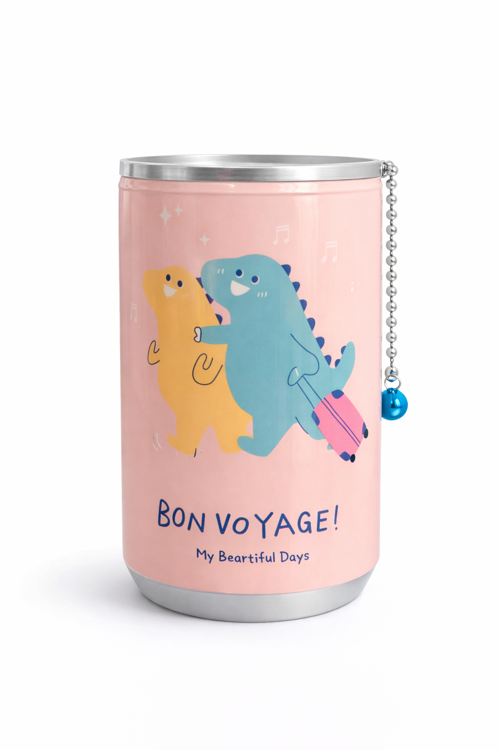 PokuPop Bon Voyage Dino Mini Wet Wipes Can (30 pcs) – Reusable Travel Tissue Can for Kids | Portable Pocket Wipes Dispenser for School, Car, Diaper Bag & Return Gifts