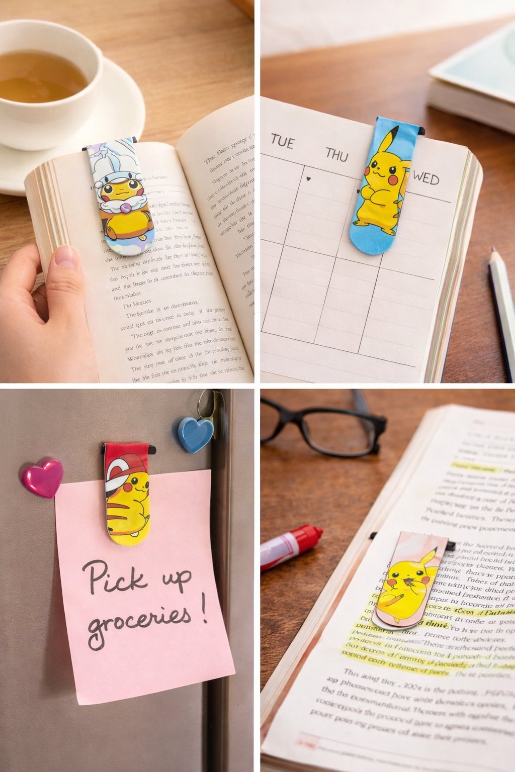 Cute Cartoon Magnetic Bookmarks for Kids – Foldable Page Marker Clips for Books, Planners, Diaries, Notebooks – Colorful Character Bookmarks Set (6 pcs)| return gifts, party favors, school prizes, and stationery gifts