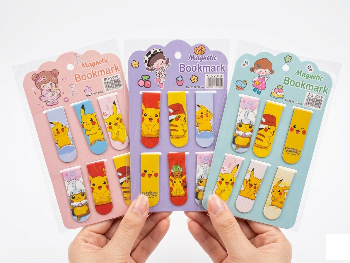 Cute Cartoon Magnetic Bookmarks for Kids – Foldable Page Marker Clips for Books, Planners, Diaries, Notebooks – Colorful Character Bookmarks Set (6 pcs)| return gifts, party favors, school prizes, and stationery gifts