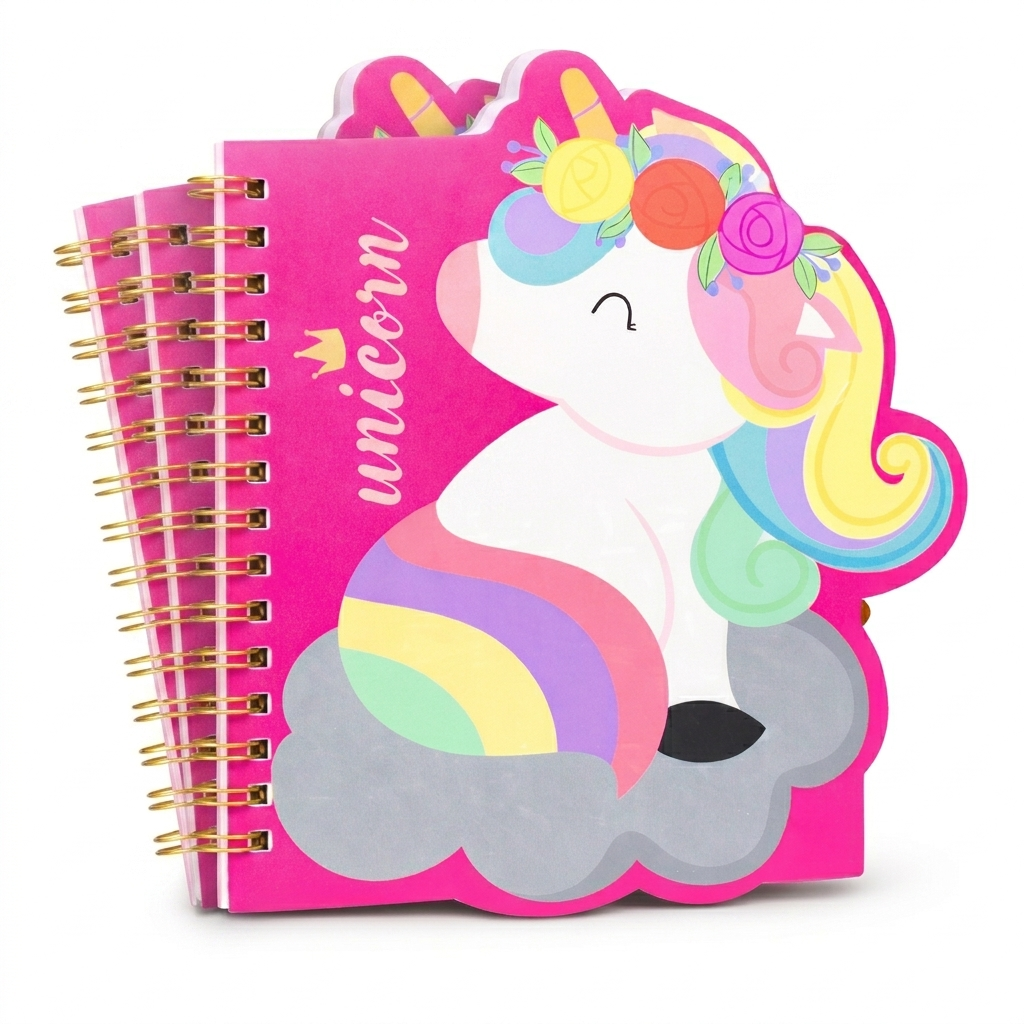 Unicorn A5 Fancy Diary Pack of 3 | Cute Notebook Set for Kids Girls | Spiral Notebooks for School, Return Gifts, Birthday Gift Items