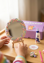 DIY Clay Mirror Kit for Kids | 6-Inch Craft Mirror with Easel | Creative Gift & Activity Kit