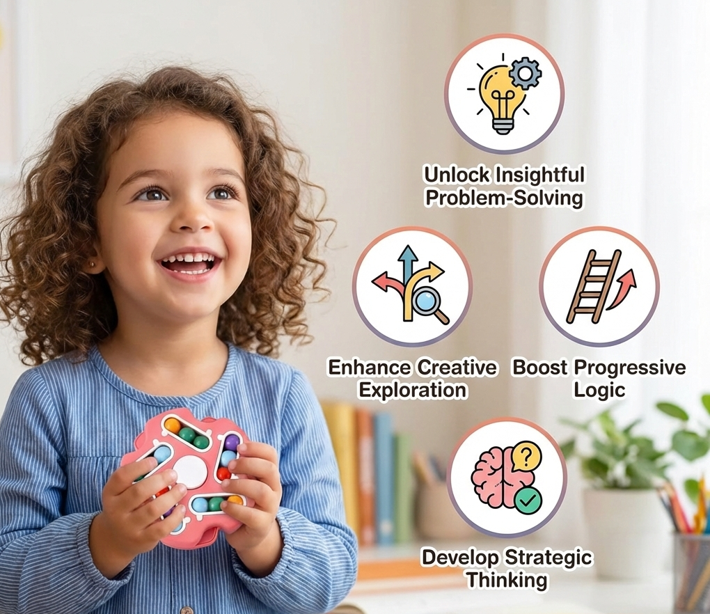 Fidget Magic Cube Spinner Toy | Multi-Track Finger Puzzle for Kids 3+ | Stress Relief & Focus Sensory Fidget Toy