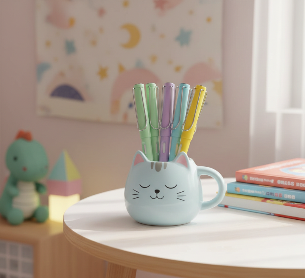 PokuPop Ever Write Infinite Pencil with Refillable Eraser | Reusable Writing & Doodle Pencil for Kids & Students | Lightweight Eco-Friendly Pencil | Assorted Colors | 14 cm (Pack of 1))