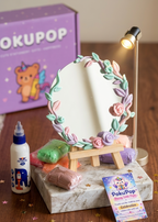 DIY Clay Mirror Kit for Kids | 6-Inch Craft Mirror with Easel | Creative Gift & Activity Kit