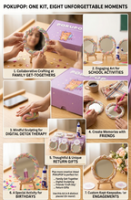 DIY Clay Mirror Kit for Kids | 6-Inch Craft Mirror with Easel | Creative Gift & Activity Kit