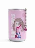 Cute Cartoon Girl Wet Wipes Mini Can – Pocket Wet Tissue for Kids | Travel & School Hygiene (Reusable Tin Pack)