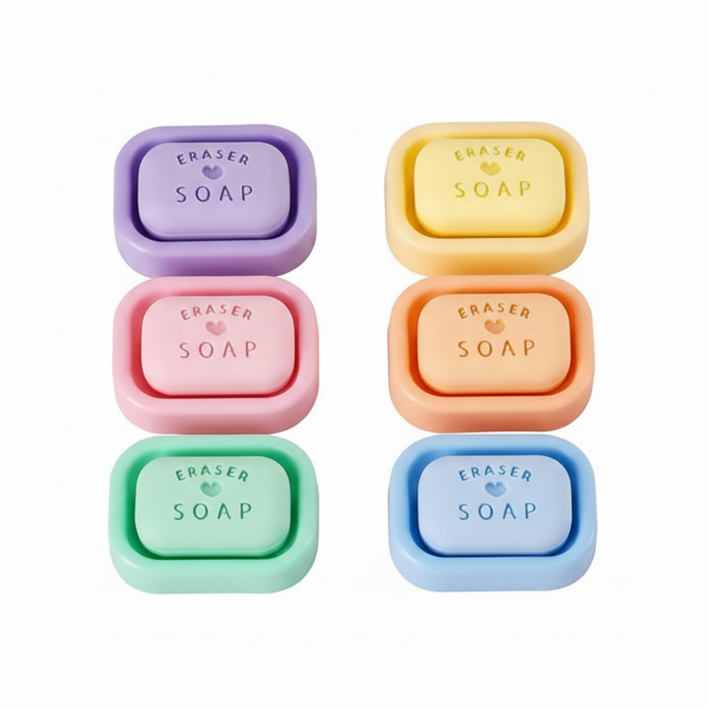 Bathing Soap Eraser for Kids | Washable Soap Eraser | Fun & Safe Stationery for School & Return Gifts (Pack of 2)
