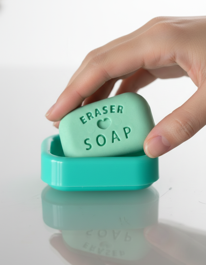 Bathing Soap Eraser for Kids | Washable Soap Eraser | Fun & Safe Stationery for School & Return Gifts (Pack of 2)
