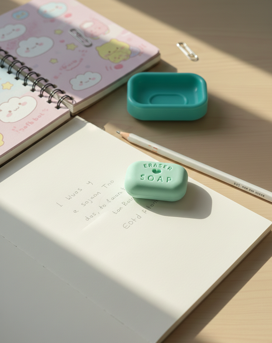 Bathing Soap Eraser for Kids | Washable Soap Eraser | Fun & Safe Stationery for School & Return Gifts (Pack of 2)